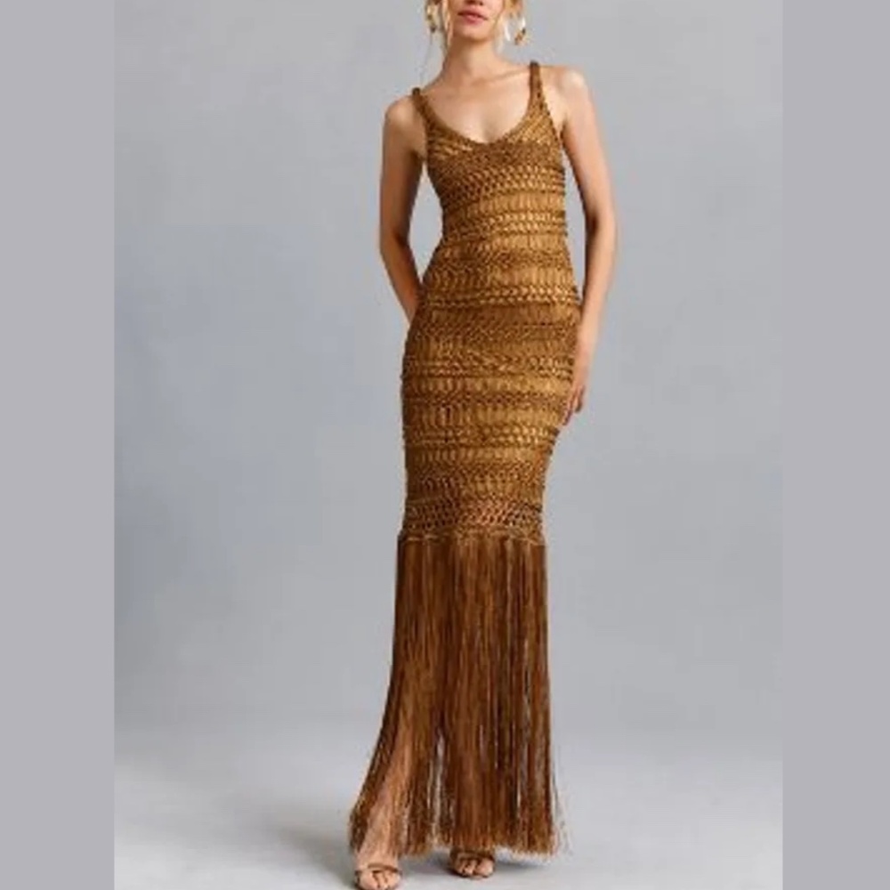 New Cecilia Prada crochet fringe dress